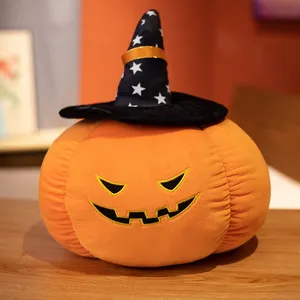 Halloween Süße Kürbis-Plüschtiere mit Zaubererhut, Weiche Stofftiere zur Stresslinderung, Festliche Heimdekoration, Geschenk in Verschiedenen Größen, Direkt vom Hersteller - Product Image 3