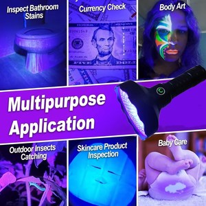 128LEDUV充電式395nmUVトーチ26650バッテリーType-C尿用紫外線ブラックライトペット検出キャッチスコーピオン - Product Image 6
