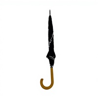 Parapluie de luxe personnalisé à double couche coupe-vent, grand parapluie imperméable à double couche, avec poignée en bois courbée, parapluie droit