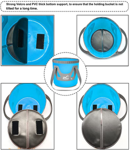 Conteneur d'eau en plastique OEM 12L 20L 500D, sac de rangement portable pliable pour le <span class=keywords><strong>camping</strong></span>, la randonnée, la navigation de plaisance, la pêche, seau à glace pliable - Product Image 3