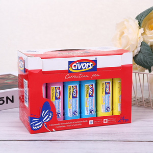 قلم تصحيح سائل خاص للطلاب، قرطاسية مكتبية بيضاء، قلم تصحيح محمول صغير على شكل قلم، عبوة 24 قطعة، بيع بالجملة من الصين - Product Image 2