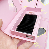 Extensions de cils en cachemire de haute qualité, marque privée, plateaux individuels, noir mat, volume, soie, fournitures pour extensions de cils en cachemire