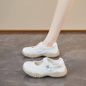 Chaussures de sport décontractées à semelle épaisse blanches style rétro coréen pour femme, nouvelle collection printemps/été, à scratchs, pour l'entraînement et le commerce international - Product Image 2