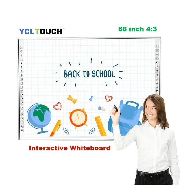 IR Multi Touch Screen 82 Inch Interactive Electronic Projector Writing White Board for School