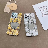Funda de Teléfono con Espejo y Decoración de Piedras de Lujo, Nueva, al por Mayor, para iPhone 18, 17 Pro Max, 16, 15, 14, 13, Resistente a Impactos, para Mujer