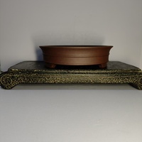 Pots à bonsaï en bois de Yixing les plus vendus, pot rond non verni avec motif linéaire