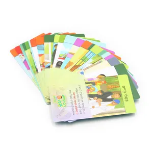 Caja de inserción de impresión de motivación, regalos de promoción, tarjetas de impresión, tarjeta de juego mágica de aprendizaje de inglés, fabricante de juegos de cartas personalizado