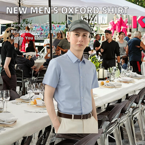 Camisa de Manga Corta para Hombre, Nueva Colección de Verano, con Bolsillo en el Pecho, Tejido Transpirable, Antiencogimiento y Antibolitas - Product Image 2