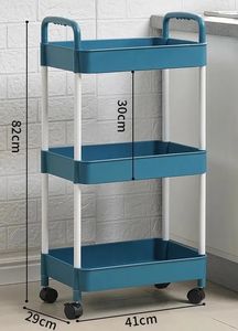 OEM couleurs 3 niveaux chariot utilitaire roulant cuisine salle de bain rangement organisateur chariot en plastique chariot avec roues - Product Image 5