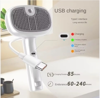 Brosse vapeur multifonctionnelle pour animaux de compagnie, brosse à vapeur pour chat à un bouton pour l'élimination des poils, peigne pulvérisateur pour chien à long manche, produit le plus vendu