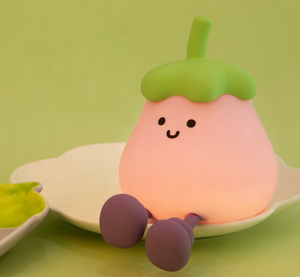 Eggplant Silicone Night <b>Light</b> USB Rechargeable LED Kids Bedside Lamp Warm <b>Light</b> Dimmable 3 Levels Nursery Lamp with 30 Min <b>Timer</b> - Product Image 3