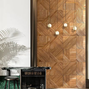 In <span class=keywords><strong>legno</strong></span> massello mosaico TV sfondo decorazione pannello murale <span class=keywords><strong>per</strong></span> la casa moderna striscia sottile Video Wall - Product Image 4