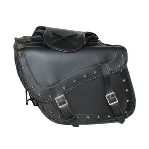 Men-Side Tail-Front Touring-Bolsa de sillín de motocicleta Pu Leather Motor-Cycle Saddle Bags-Sets Bolsas de equipaje de viaje - Product Image 1