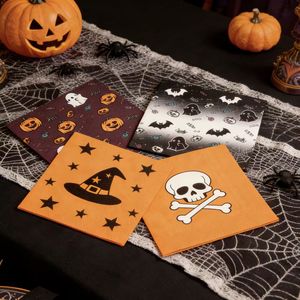 Servilletas Desechables Hechas a Mano de Color Rosa para Halloween con Diseño de Fantasma y Calabaza - Vajilla Festiva para Reuniones - Product Image 2