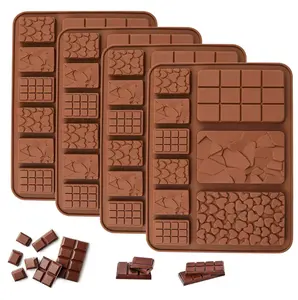 New 3d Silicone Chocolate Bar Mold Rectangle Break Apart Geometry Forms for  Chocolate Candy Maker Mould for Cake Decoration