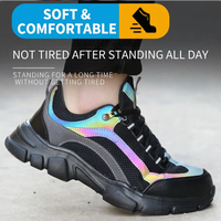 Chaussures de sécurité réfléchissantes pour hommes, baskets anti-écrasement à embout composite, respirantes, chaussures de travail d'usine, chaussures de protection anti-perforation