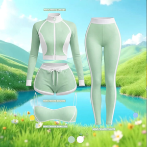 Conjunto Deportivo de Alta Calidad para Chicas Altas y Curvilíneas, con Leggings de Corte Bootcut y Chaqueta, Estilo Deportivo a Urbano, Conjunto de 3 Piezas - Product Image 1