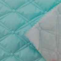 Tissu imperméable matelassé en diamant 100 % polyester pongé 120 g de couleur bleue MQ pour la doublure de manteau et veste d'hiver pour femme