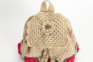 Vendita calda all'ingrosso personalizzabile fatto a mano all'uncinetto floreale-impreziosito <span class=keywords><strong>zaino</strong></span> <span class=keywords><strong>Beige</strong></span> per uso quotidiano delle donne - Product Image 5