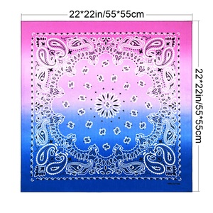 OEM مخصص قطن متدرج بالجملة باندانا مربعة الشاشة الحريرية المطبوعة الهيب هوب الجدة مناديل كبيرة للنساء - Product Image 2