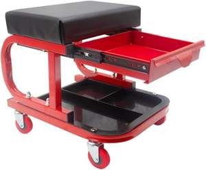 Asiento de rodillo para tienda de garaje, asiento de 360 grados, <span class=keywords><strong>taburete</strong></span> rodante bajo, asiento de carro enredadera acolchado, <span class=keywords><strong>taburete</strong></span> mecánico para <span class=keywords><strong>taller</strong></span> - Product Image 1