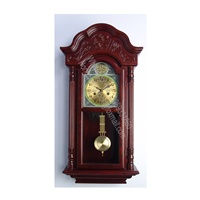 Horloge murale pendule miniature Signature Dark Antique, design européen, pour salon, aiguilles en bois, texture métallique vintage simulée