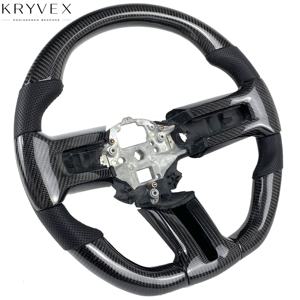 Kryvex pour Ford Raptor 2023-2025, accessoires intérieurs pour pick-up, mise à niveau personnalisée, volant chauffant en fibre <span class=keywords><strong>de</strong></span> carbone véritable - Product Image 5