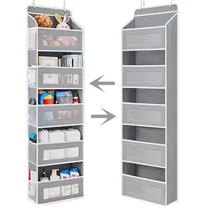 Foldable 5 Layers Hanging Storage Bag Over The Door Pantry Organizer Shelves Storage Bag