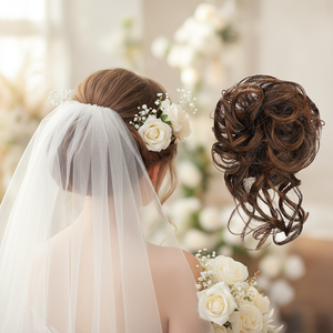 Extensions de <span class=keywords><strong>cheveux</strong></span> synthétiques de qualité supérieure, ondulées naturelles, teintes, pour <span class=keywords><strong>chignon</strong></span>, <span class=keywords><strong>chignon</strong></span> pour femmes - Product Image 1