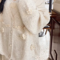 Ensemble 2 pièces décontracté pour femme : Cardigan en maille florale 3D et robe camisole douce – Collection 2026