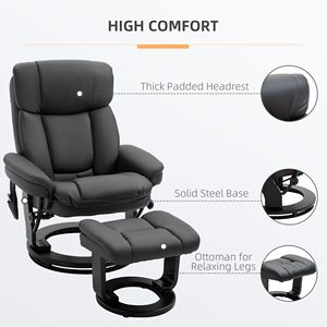 Fauteuil inclinable de massage en cuir PU noir de luxe DB Offre Spéciale avec pouf Fauteuil pivotant à vibration à 10 points Chai de massage intelligent - Product Image 3