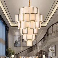 Loft de luxe grand lustre en verre de haute qualité éclairage moderne personnalisé grandes lampes suspendues suspendues lampes pour hôtel restaurant
