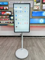 Tablette TV intelligente portable VETO 24 27 32 pouces avec support détachable, caméra 1300W, microphone, écran tactile Android sans fil