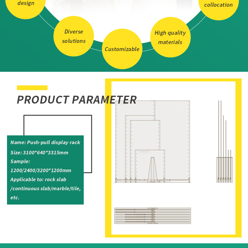 Tsianfan Custom Sliding Marble Showroom Granite Ceramic Panel Orbital Push-Pull Porcelain Tile Sintered Stone Display Rack Stand