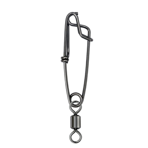 Vente en gros de clips de pêche en acier inoxydable haute résistance pour eau salée, avec émerillon roulant et mousqueton à œillet ouvert - Product Image 1