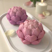 DM980 3D Lotusblütenform Seife Gips Silikonform DIY Lotus Aromatherapie Kerzenform für Chinesische Handwerkskunst