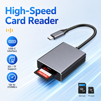 Lector de tarjetas USB 3,0 tipo C SD TF 312MB/s UHS-II GL3231S, lector portátil con Chip de aleación de aluminio para cámara, portátil, MacBook