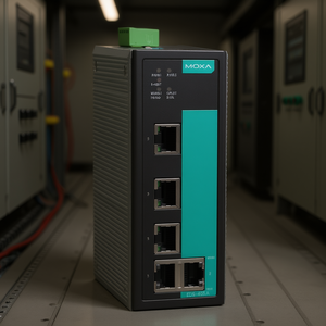 Commutateur Ethernet industriel Moxa EDS-405A-T Enterprise 5 ports 1000 Mbps Gigabit sur rail DIN, entrée d'alimentation 24 V, conformité IEEE 802.3 - Product Image 3