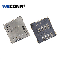 WECONN WL-SIM150-111 Connecteur de carte MICRO SIM 8 broches + 1 H=1.50mm Push-Push avec interrupteur de détection, Connecteur de carte IC personnalisé
