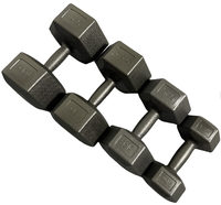 Vente chaude En Plastique Trempage 2kg Hex Petit Haltère Noir Ciment Haltère Ensemble Enduit pour Gym Femmes Dame Haltérophilie