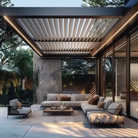 Lames d'ombrage en aluminium extra-sensibles et robustes, thermolaquées, pour villas hivernales électrifiées, belles terrasses extérieures rétractables