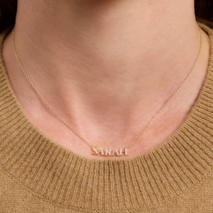 Collar con Placa <span class=keywords><strong>de</strong></span> Nombre Personalizada, Collar con Inicial, Collar con Nombre Personalizado, <span class=keywords><strong>Cadena</strong></span> <span class=keywords><strong>de</strong></span> Seguridad <span class=keywords><strong>de</strong></span> Plata 925, Collar con Colgante <span class=keywords><strong>de</strong></span> Lujo - Product Image 2