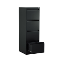 Gabinete de escritorio de Metal de oficina moderno de 4 cajones Cajones de almacenamiento de acero verticales Gabinete archivador de documentos de bloqueo central para uso escolar