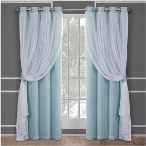 Oda Karartıcı Modern Grommet Üstlü Özelleştirilebilir Dantelli Çift Katmanlı Karartma Perdeleri Çubuk Montajlı %100 Polyester Her Mevsim - Product Image 4