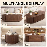 Table basse ronde en bois personnalisée en noyer pour ensemble de café, style bistrot industriel, coin petit-déjeuner de cuisine, arrangement compact pour l'agencement des sièges