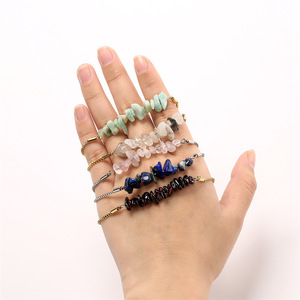 Bohemian Natural Stone Beaded <b>Bracelets</b> 18K Gold Stainless Steel Chain Jewelry Unisex Gift Style Fashion <b>Bangle</b> <b>Bracelet</b> - Product Image 3