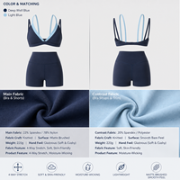Ensemble de yoga : Soutien-gorge de sport à col en V et short cycliste taille haute – Tenue de fitness pour la gym et l'entraînement
