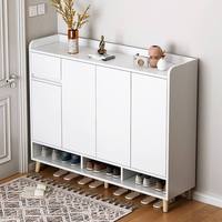 Meuble de rangement à chaussures moderne avec 4 portes et 1 tiroir, organisateur d'entrée, armoire à chaussures autoportante pour couloir