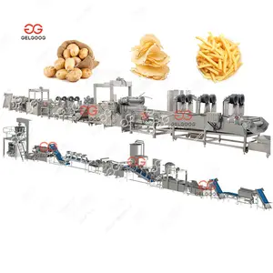 Electrical Automatic Potato Chips Maker Making Equipment Crispy Potatoes Potato Chips French Fries Machine Line