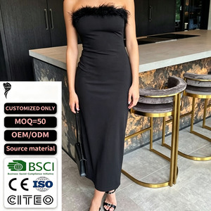 Vestidos Casuales al por Mayor para Mujer, Tejidos, Sólidos, Naturales, de Cintura Alta, Sexys, sin Mangas, Elegantes y Modernos - Product Image 1